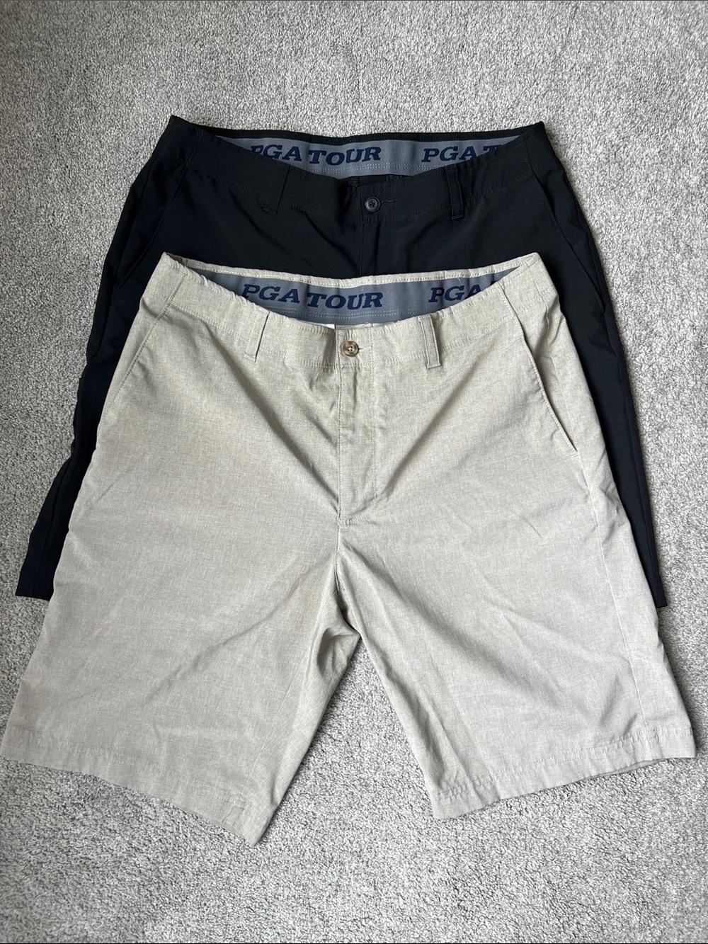 PGA tour Men's Golf Stretch Cargo Shorts- bundle of 2- size 34